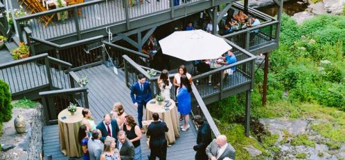 wedding reception on the deck